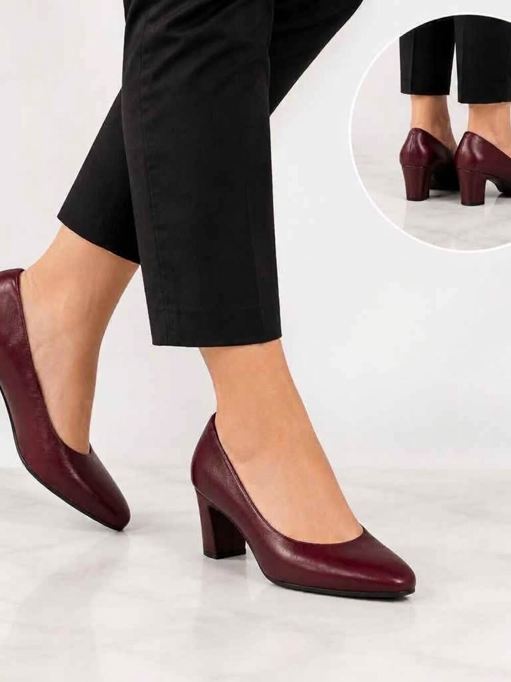 Bandolino Burgundy Block Heel Pumps 7M  Quiet Luxury Office Chic 2.75" Heel